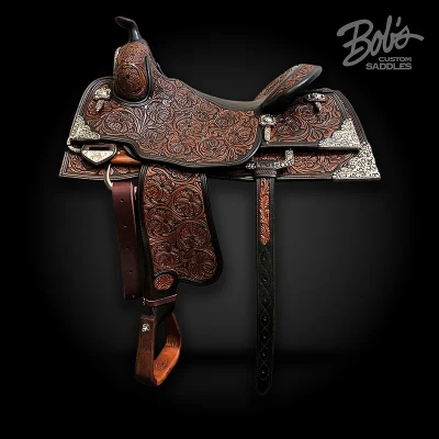 Gabe Hutchins 241 western performance saddle handcrafted for balance and rider comfort.